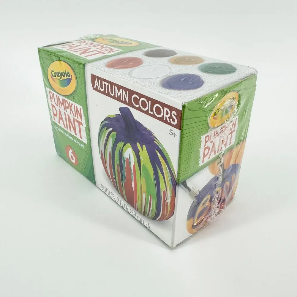 Crayola Pumpkin Paint Set - Autumn Colors, 6 Bottles Non-Toxic Great for Kids 5+ - Picture 3 of 6